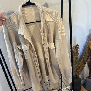 Waffle knit shacket